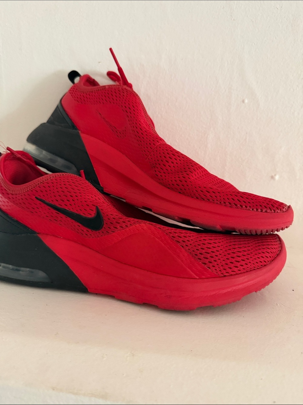 Nike Red and Black Athletic Slip-On Sneakers
